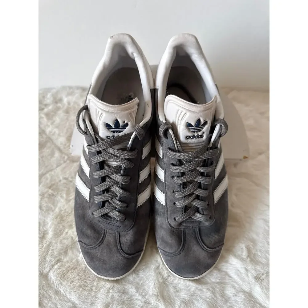 Adidas Originals Gazelle Grey White Gold Shoes Men's Size 7/Womens 8